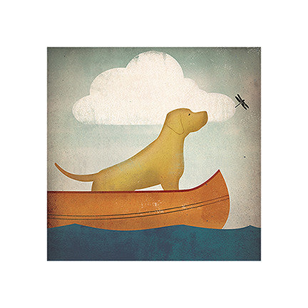 Yellow Dog in Canoe - True North Gallery