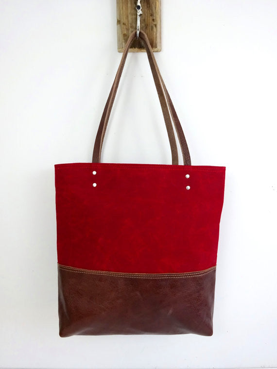 Red Waxed Canvas Tote - True North Gallery